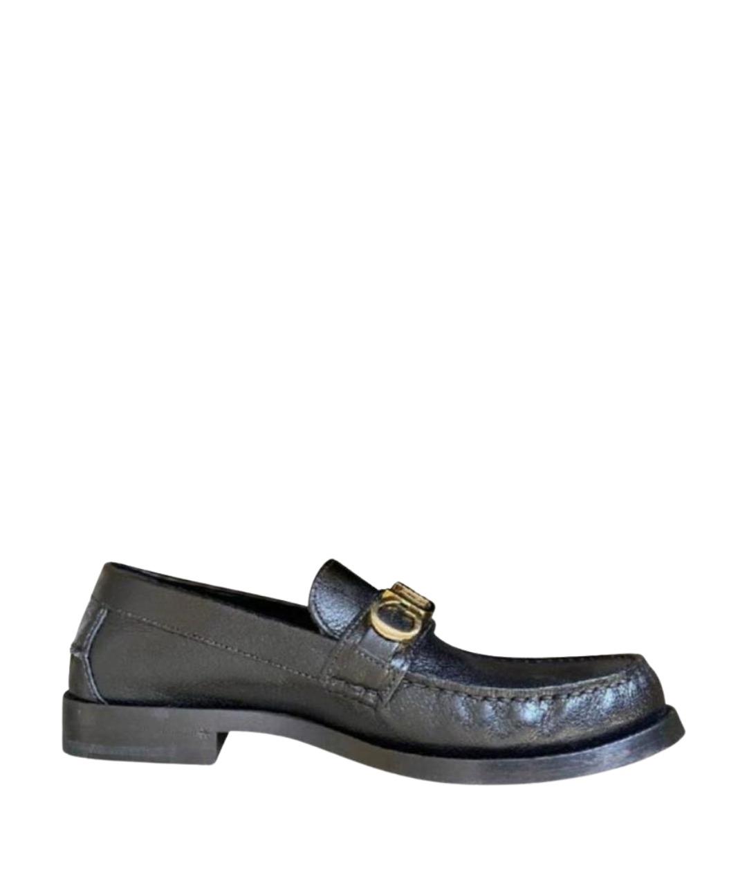 GUCCI Черные кожаные лоферы, фото 1