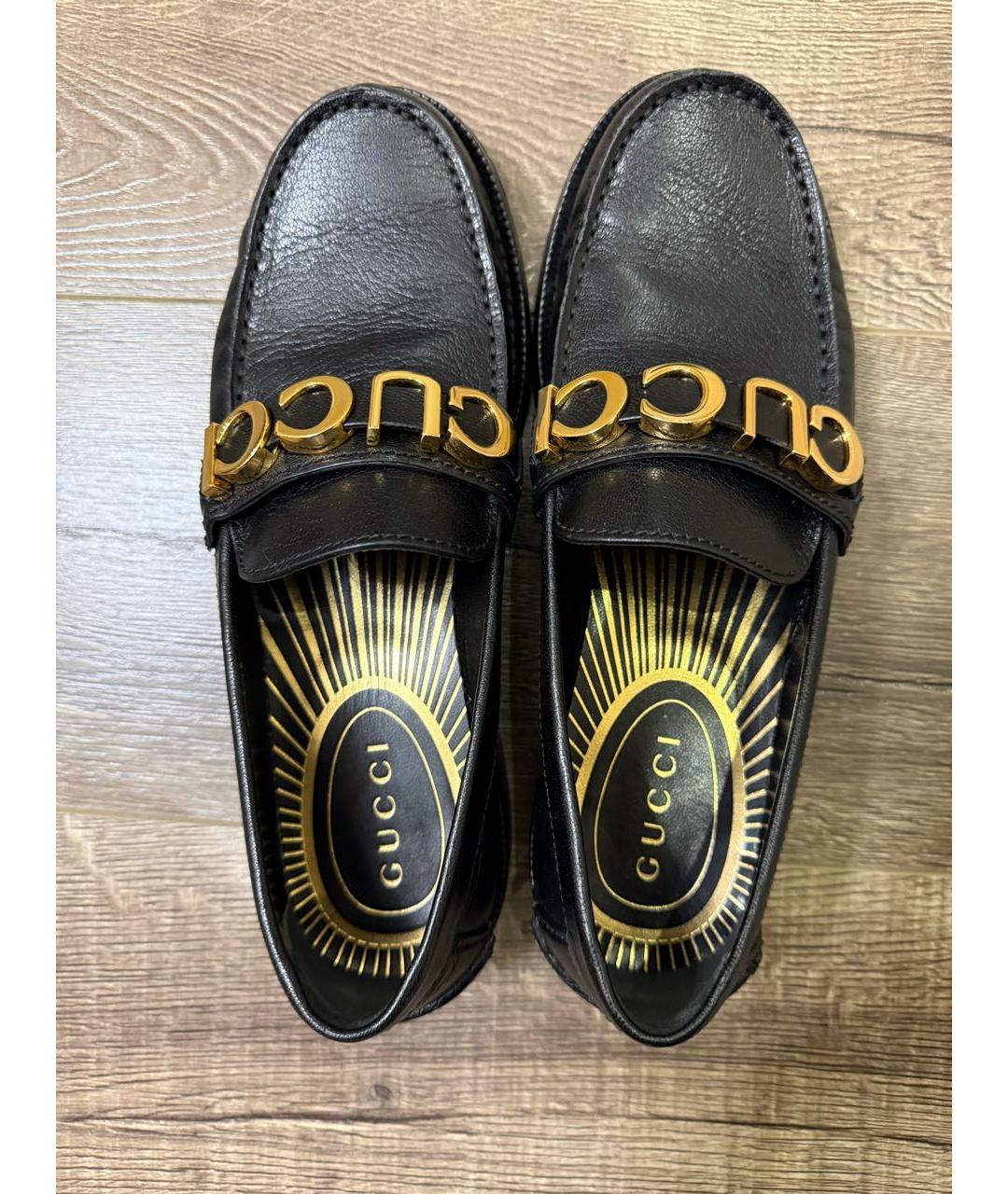 GUCCI Черные кожаные лоферы, фото 3