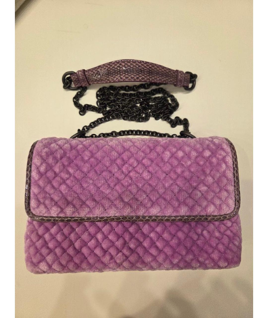 BOTTEGA VENETA Розовая бархатная сумка через плечо, фото 7