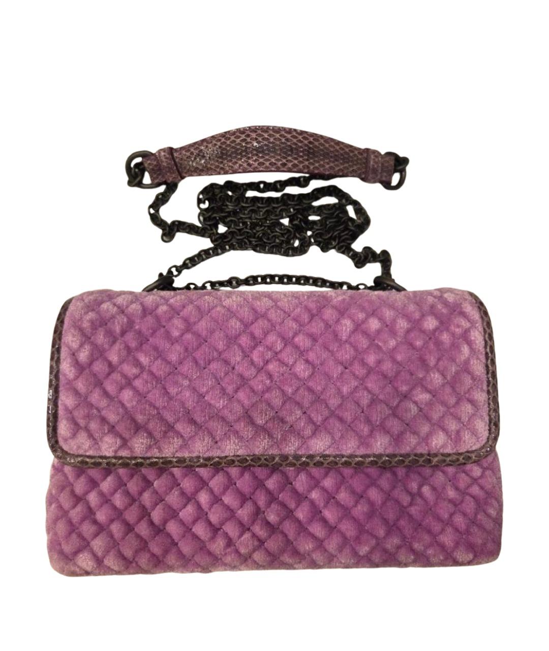 BOTTEGA VENETA Розовая бархатная сумка через плечо, фото 1