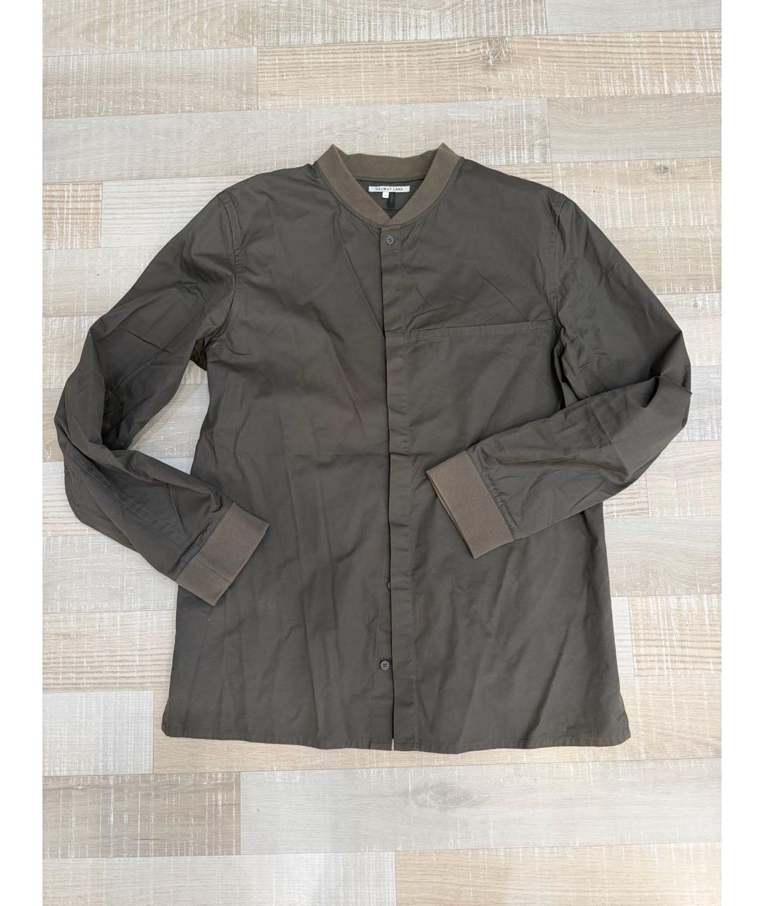 HELMUT LANG Зеленая хлопковая кэжуал рубашка, фото 3
