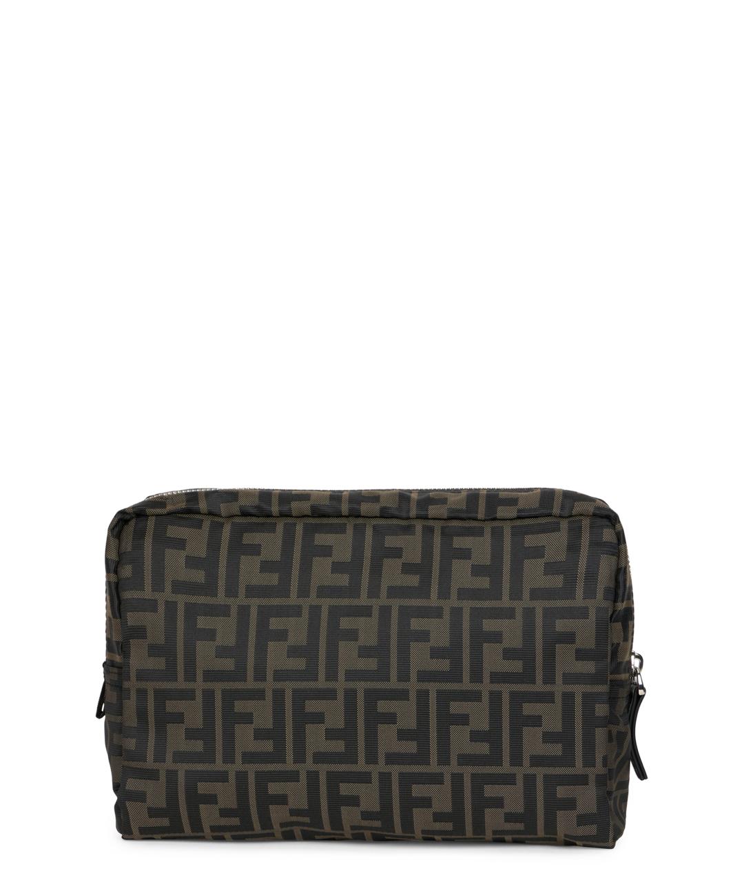 FENDI Коричневая тканевая косметичка, фото 1