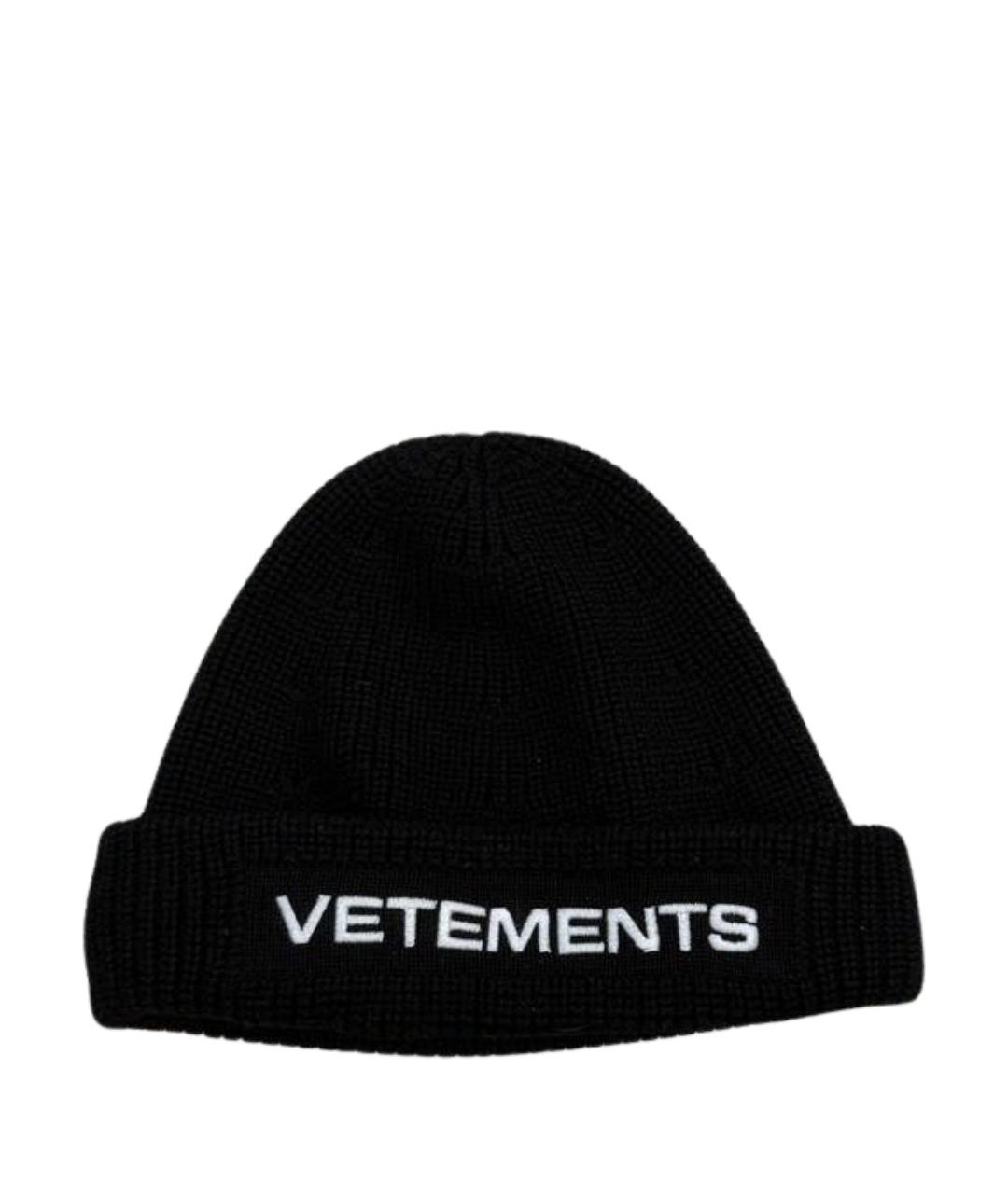 VETEMENTS Черная шерстяная шапка, фото 1