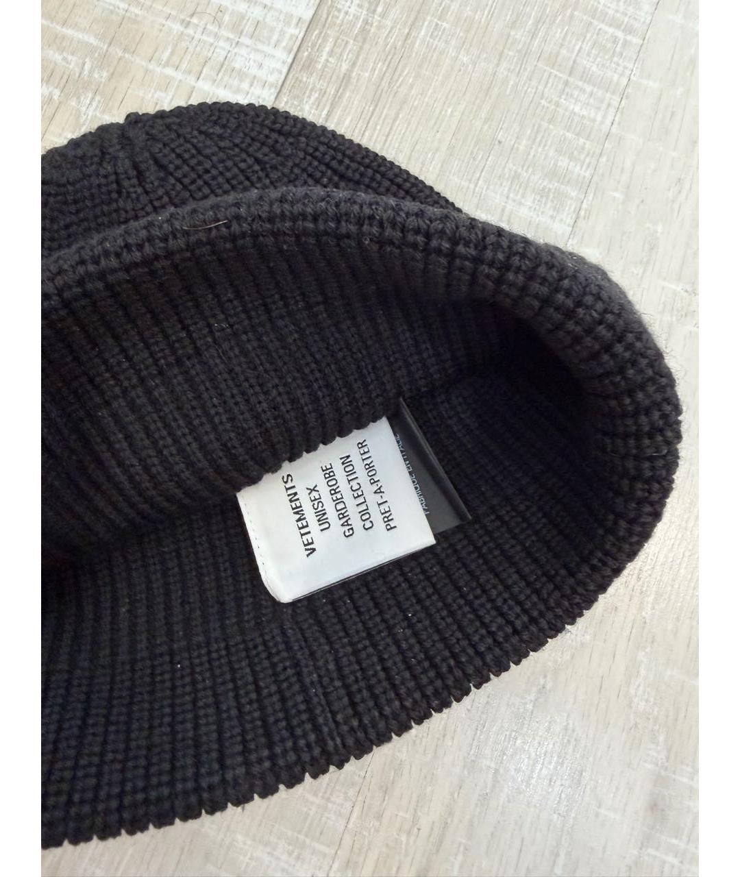 VETEMENTS Черная шерстяная шапка, фото 3
