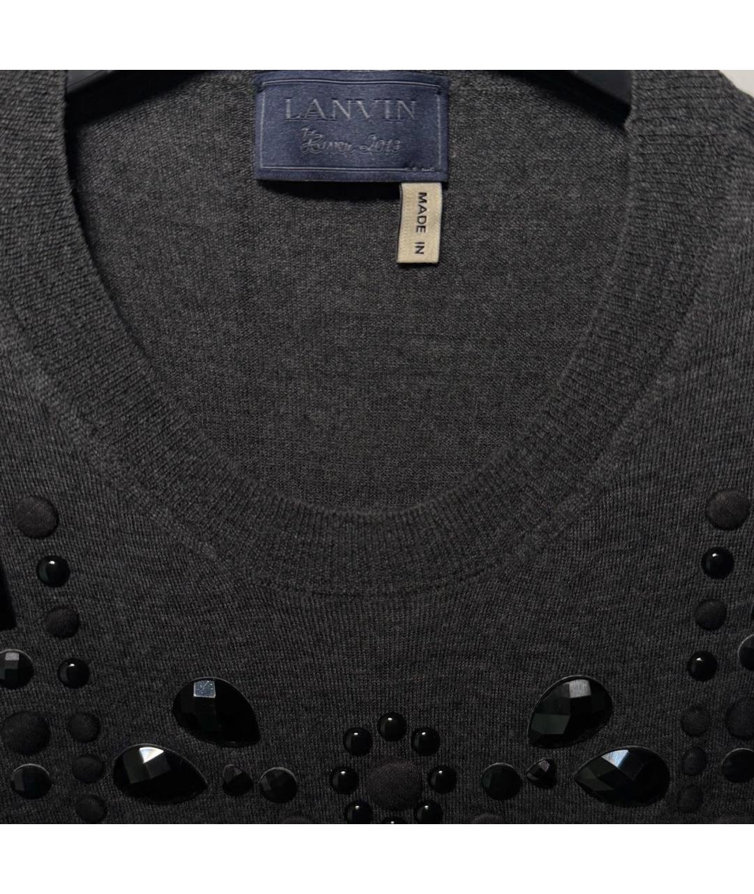 LANVIN Серый кашемировый джемпер / свитер, фото 2