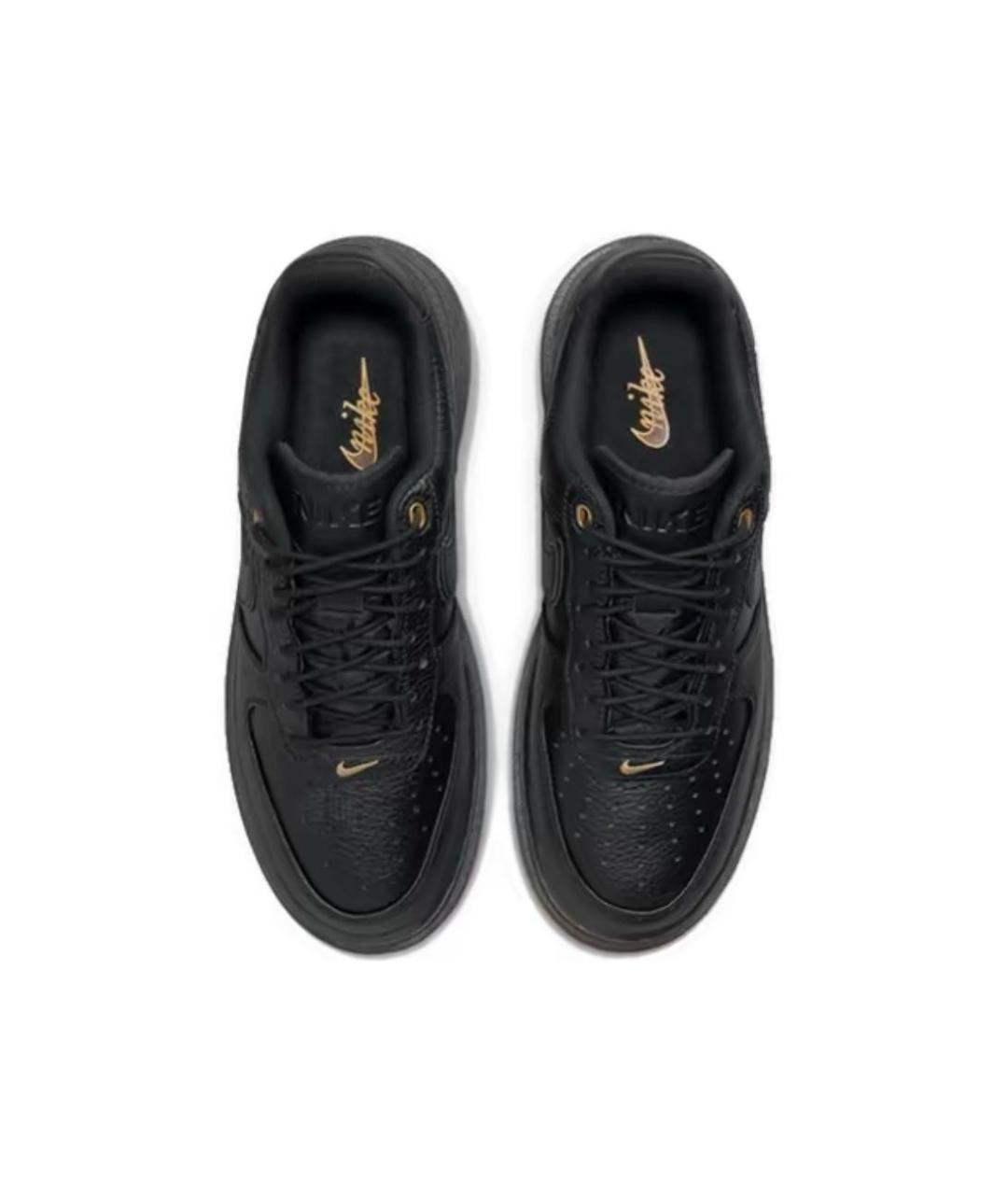 NIKE Черные кожаные низкие кроссовки / кеды, фото 3
