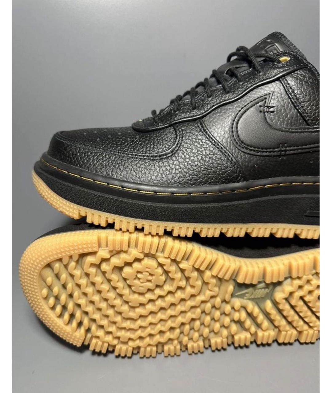 NIKE Черные кожаные низкие кроссовки / кеды, фото 8