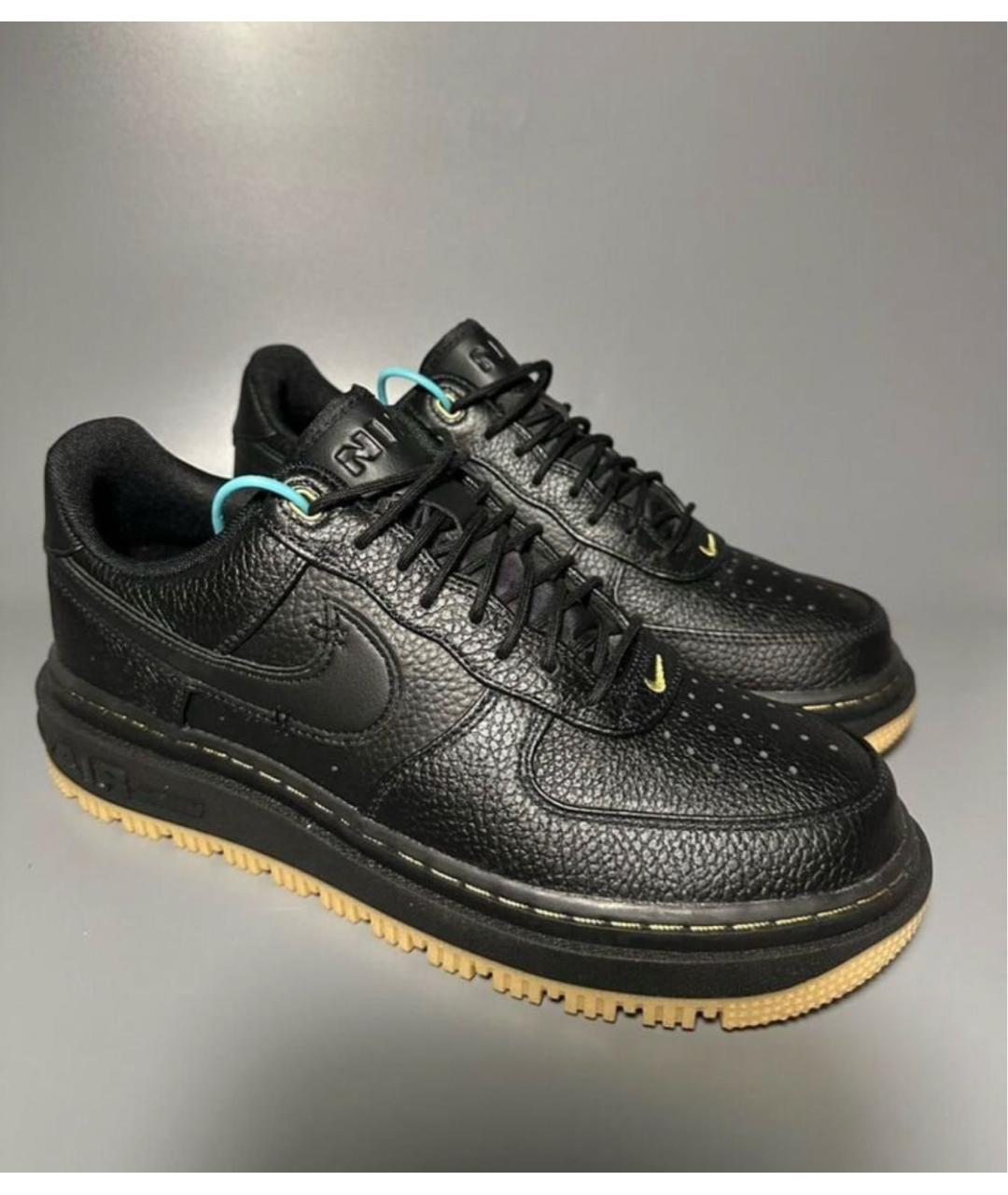 NIKE Черные кожаные низкие кроссовки / кеды, фото 6