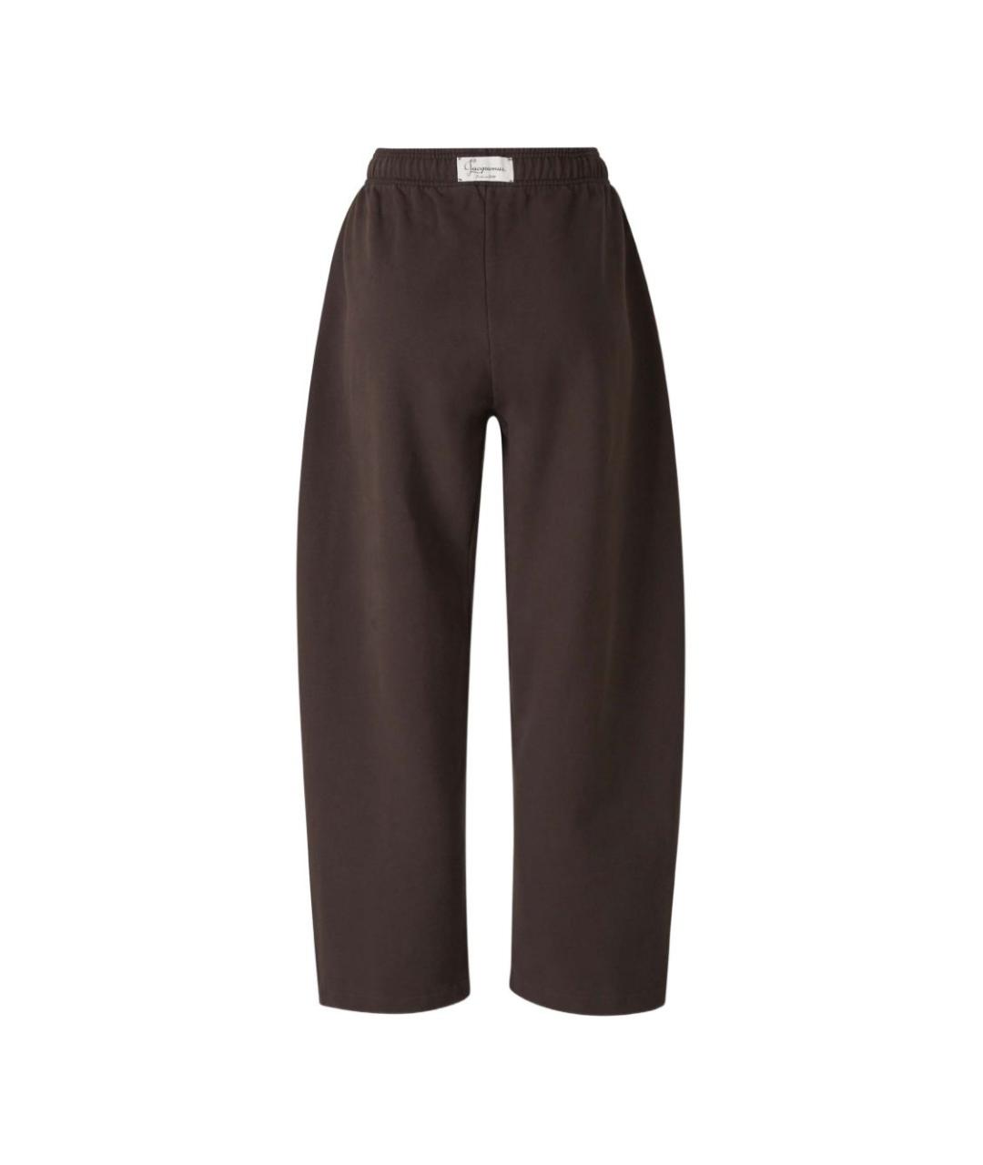 JACQUEMUS Коричневые хлопковые повседневные брюки, фото 2
