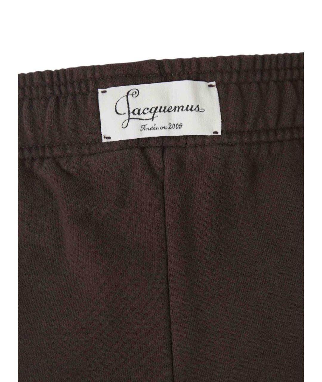 JACQUEMUS Коричневые хлопковые повседневные брюки, фото 3