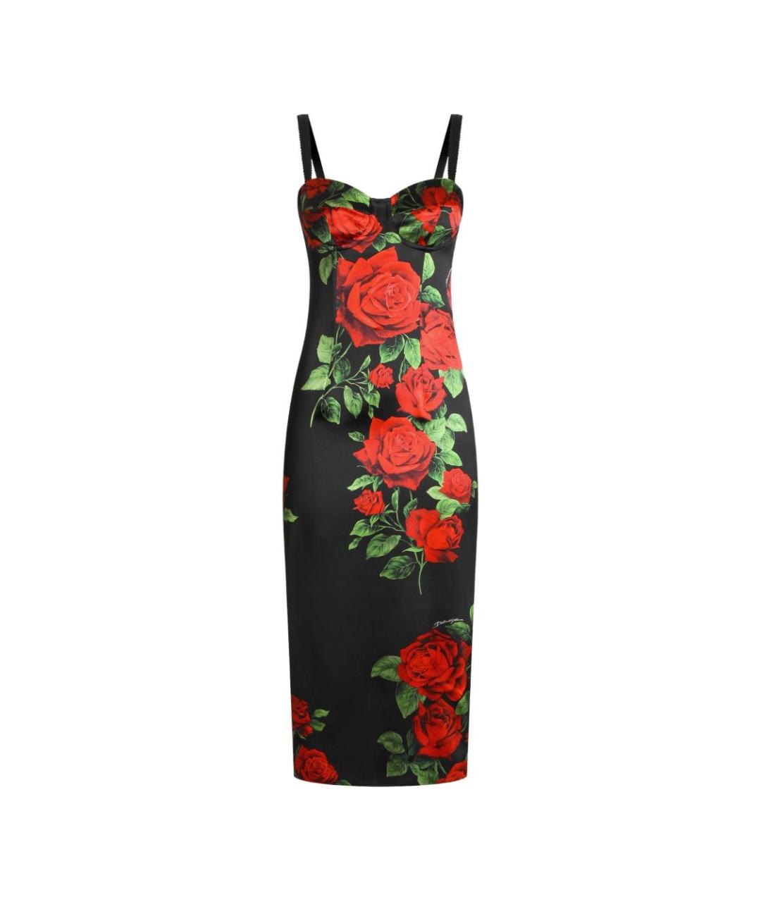 DOLCE&GABBANA Черное шелковое повседневное платье, фото 1