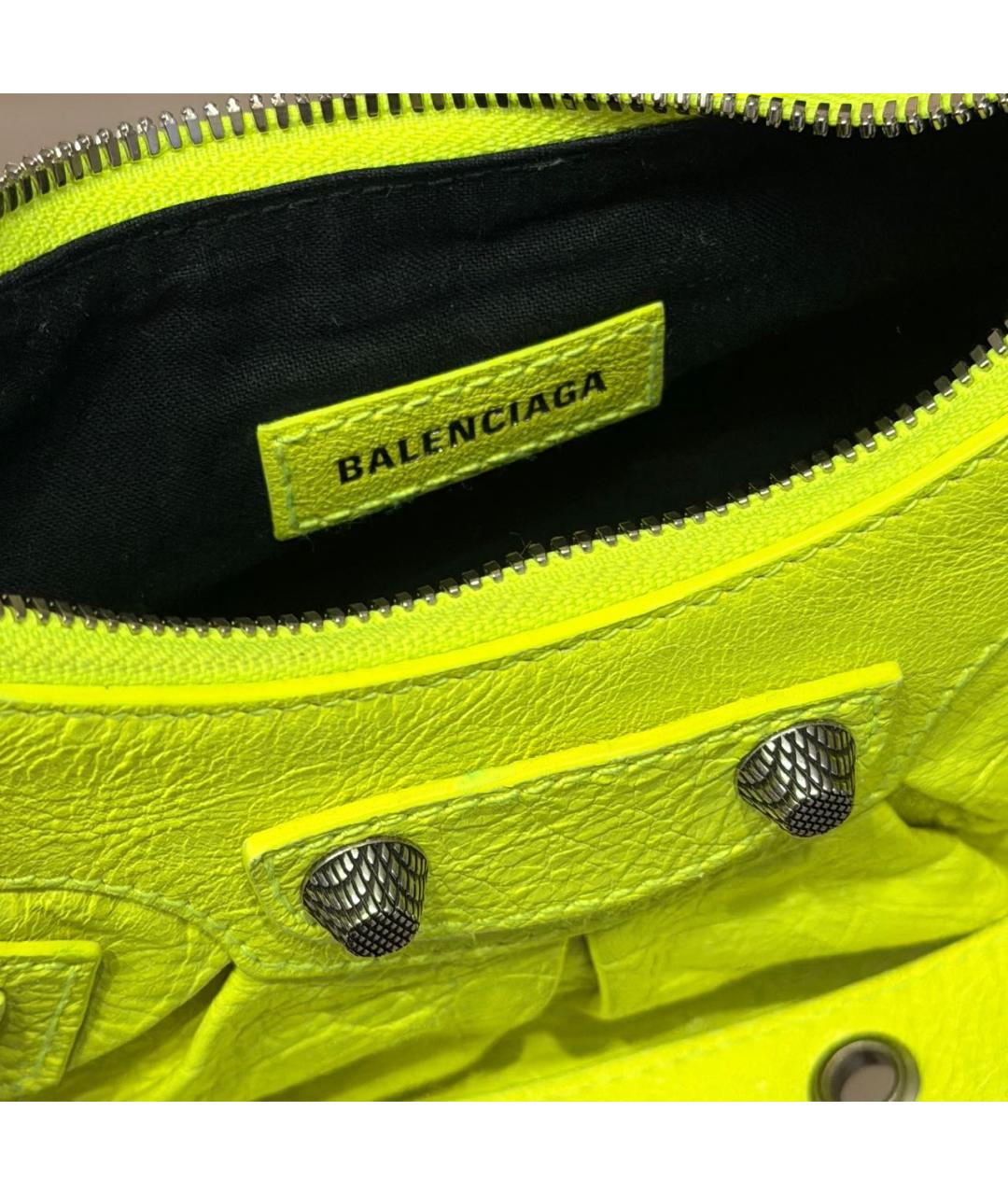 BALENCIAGA Желтая сумка через плечо из искусственной кожи, фото 4