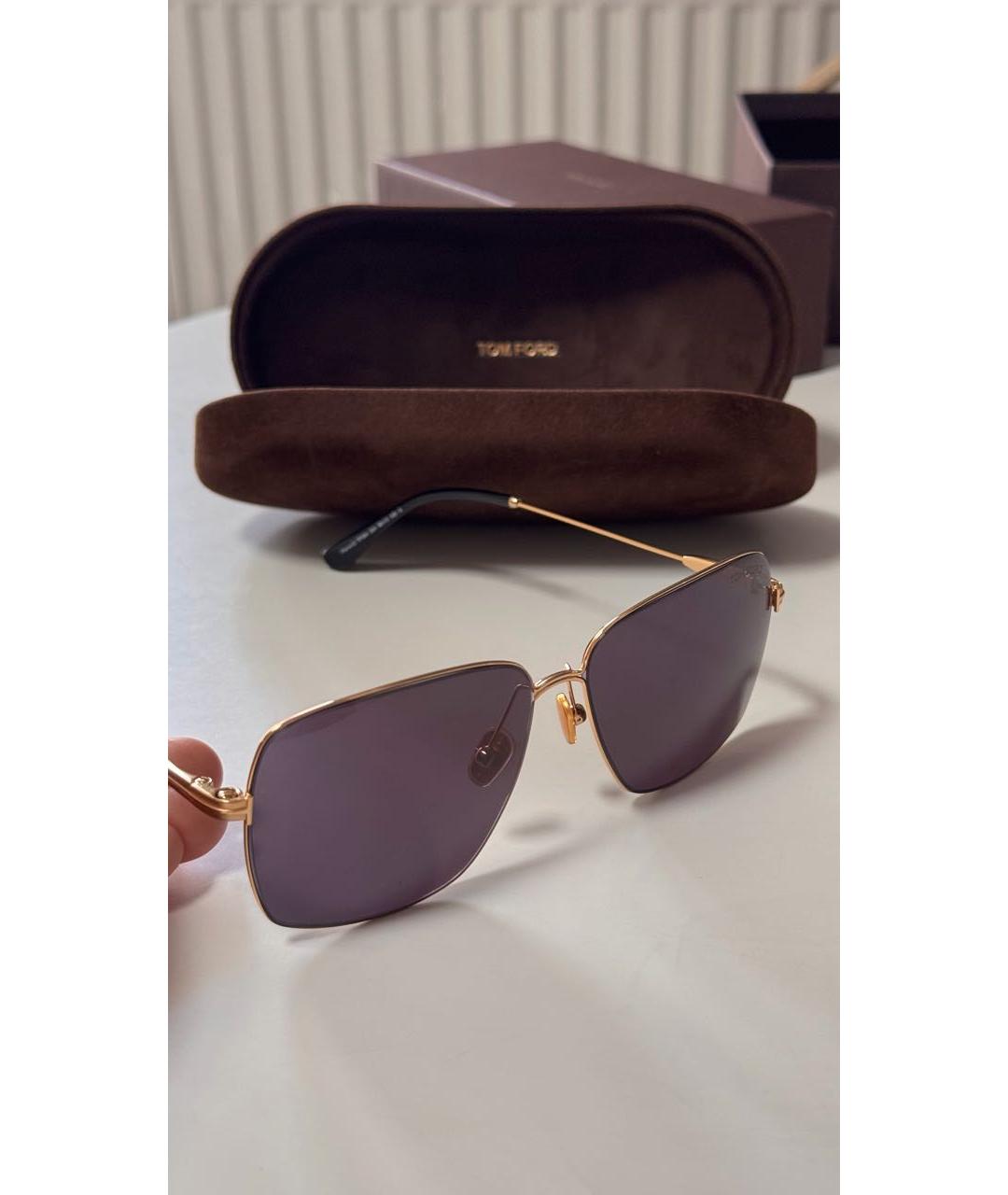 TOM FORD Коричневые металлические солнцезащитные очки, фото 2