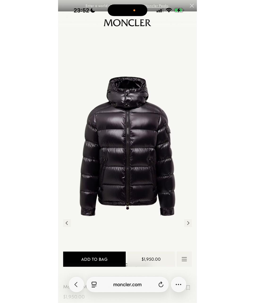 MONCLER Черная нейлоновая куртка, фото 5