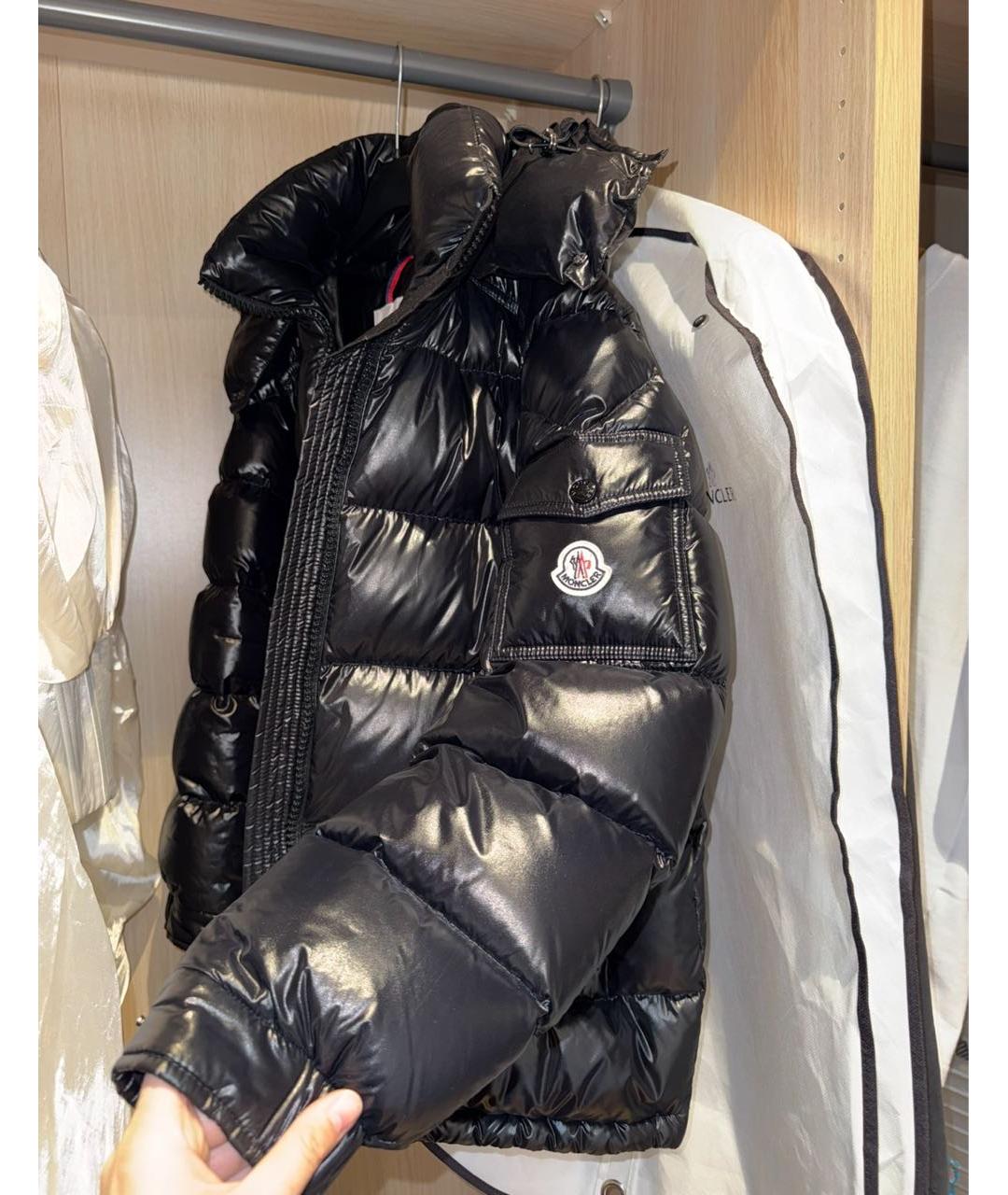 MONCLER Черная нейлоновая куртка, фото 4