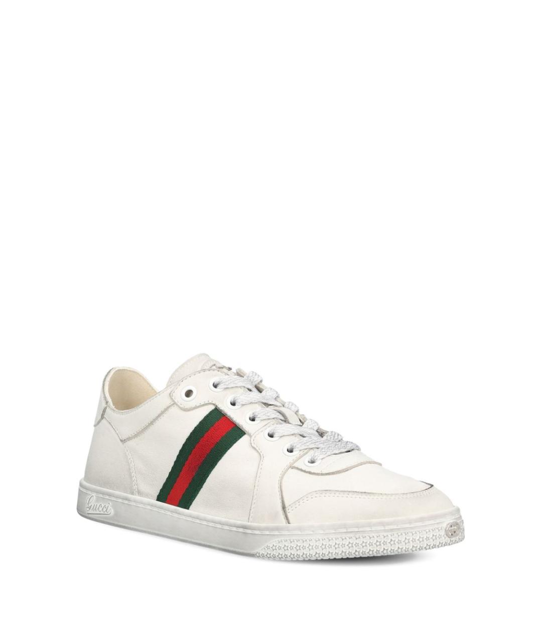 GUCCI Белые кожаные кеды, фото 2