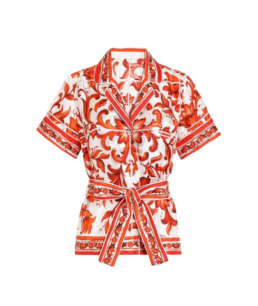 DOLCE&GABBANA Оранжевая шелковая рубашка, фото 1