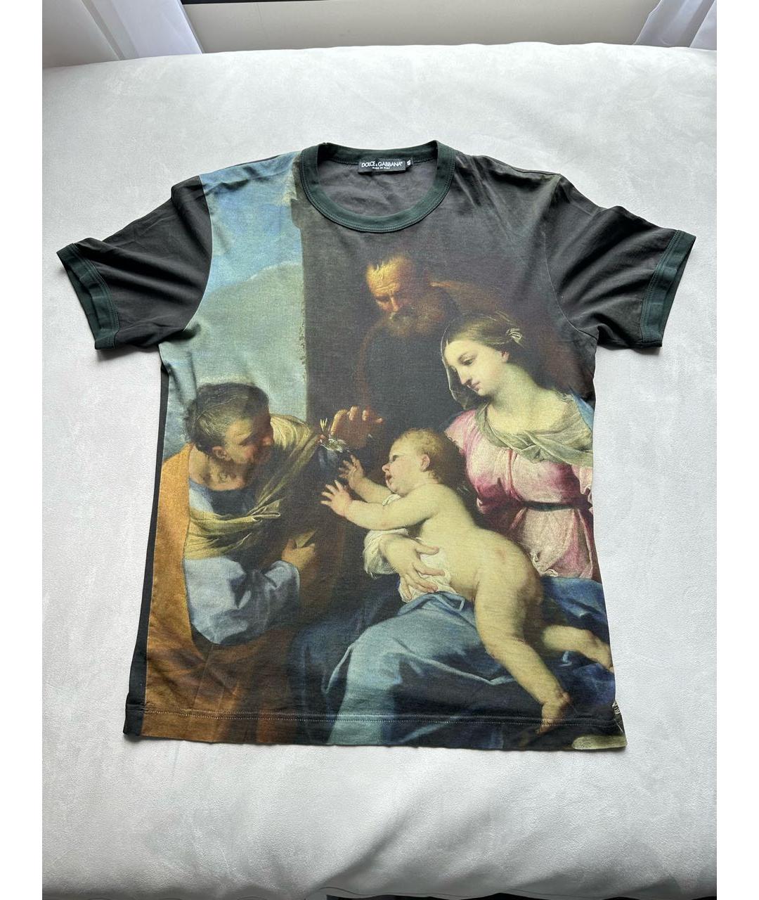 DOLCE&GABBANA Черная хлопковая футболка, фото 7