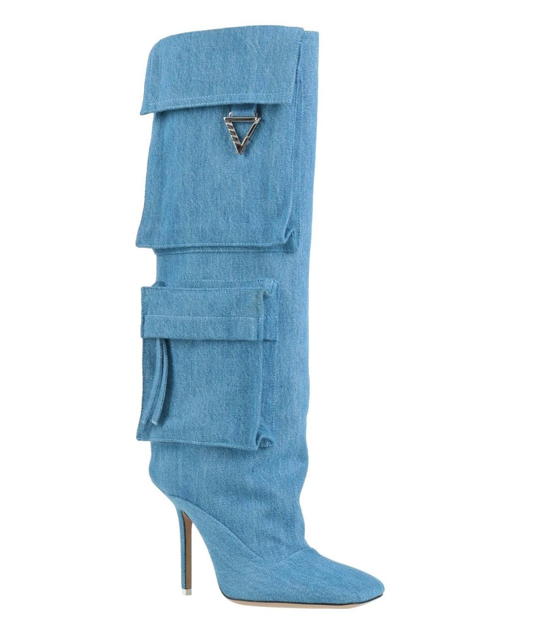 THE ATTICO Синие текстильные сапоги, фото 2