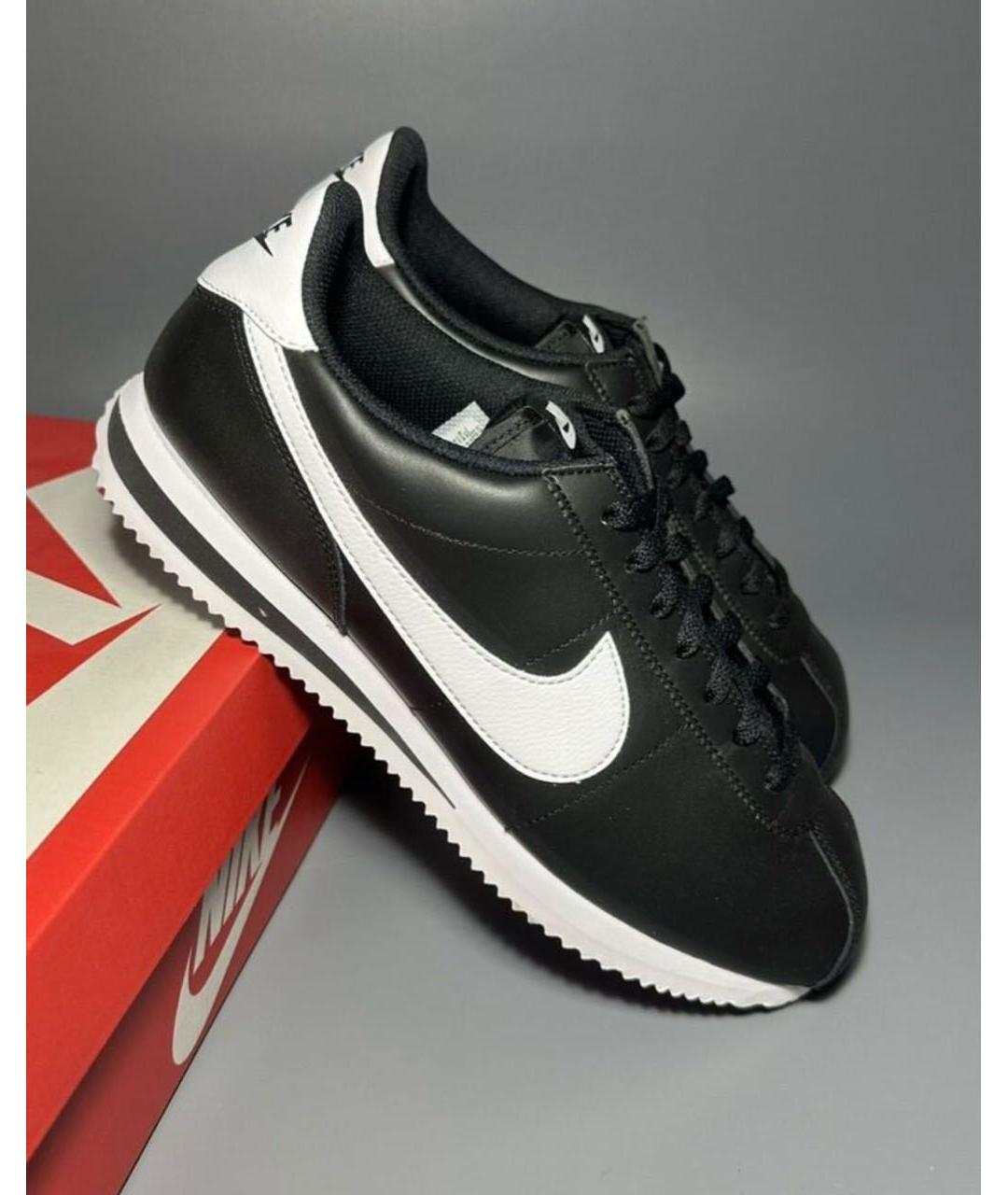 NIKE Черные кожаные низкие кроссовки / кеды, фото 8