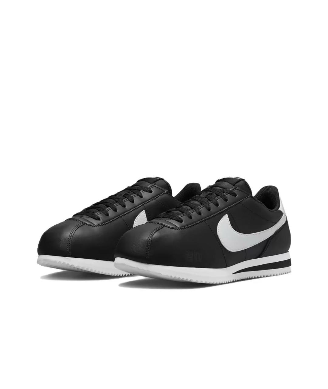 NIKE Черные кожаные низкие кроссовки / кеды, фото 2