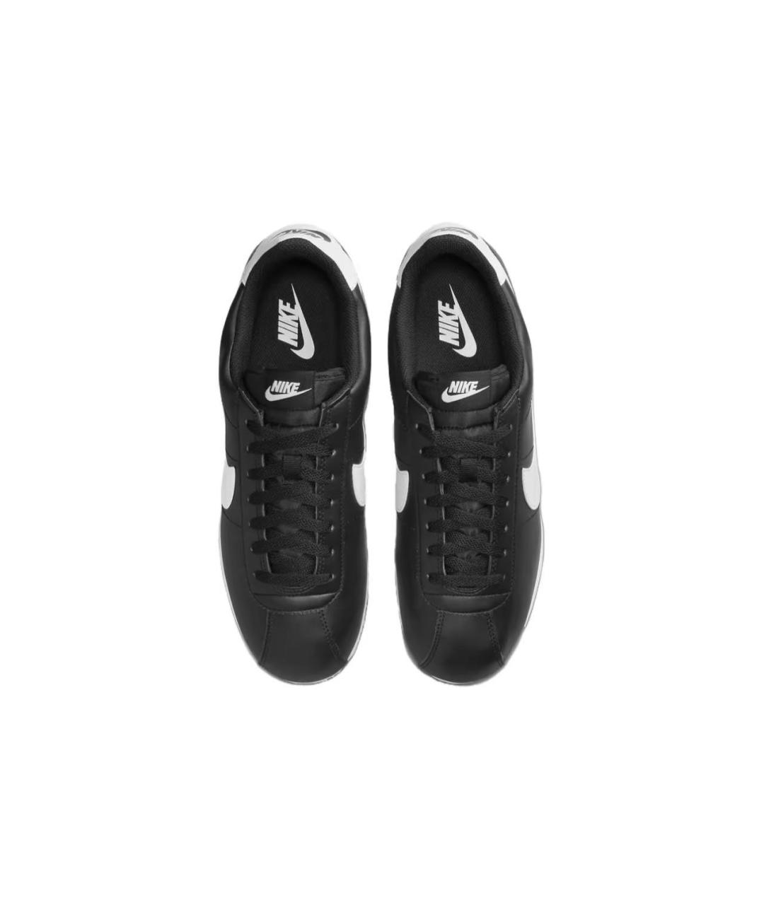 NIKE Черные кожаные низкие кроссовки / кеды, фото 3