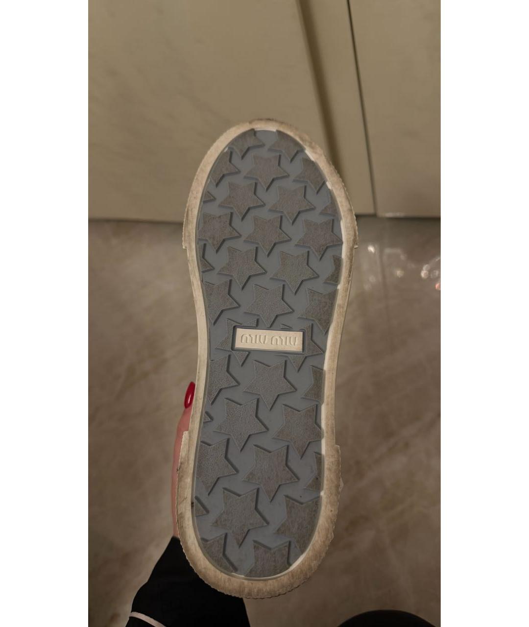MIU MIU Розовые кеды из лакированной кожи, фото 4