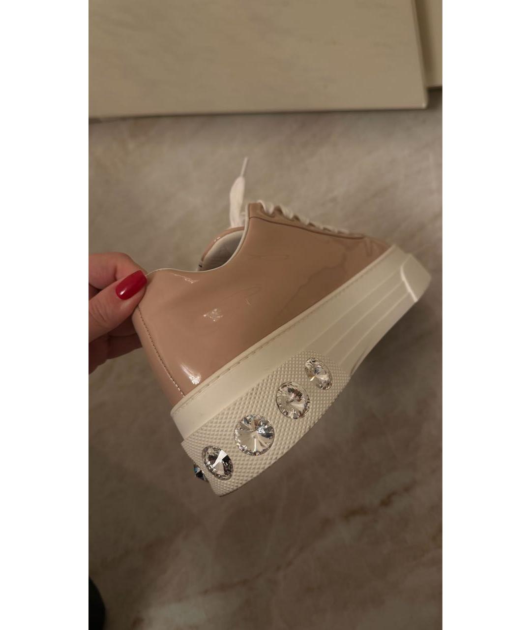 MIU MIU Розовые кеды из лакированной кожи, фото 3