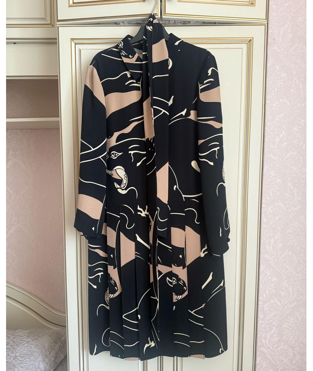 VALENTINO Черное шелковое повседневное платье, фото 7