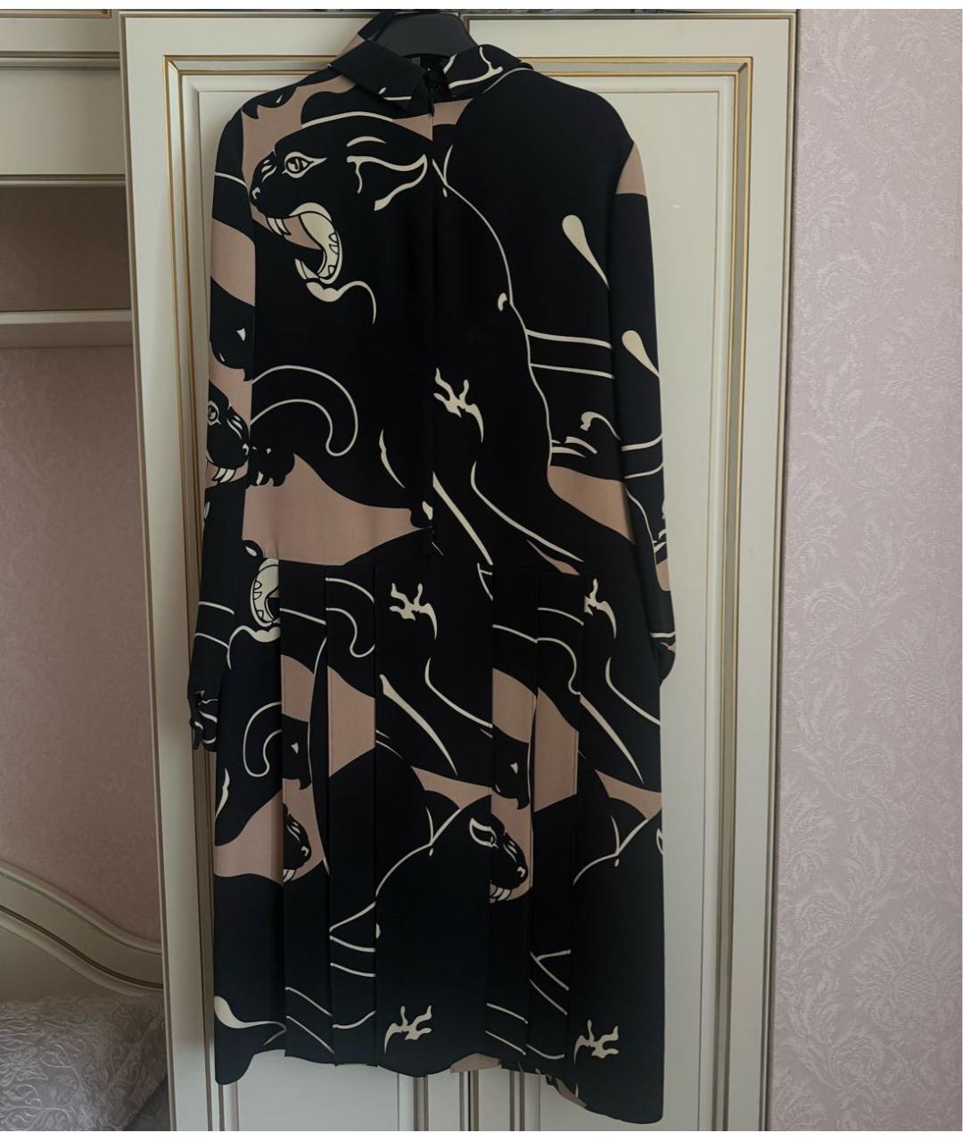 VALENTINO Черное шелковое повседневное платье, фото 2