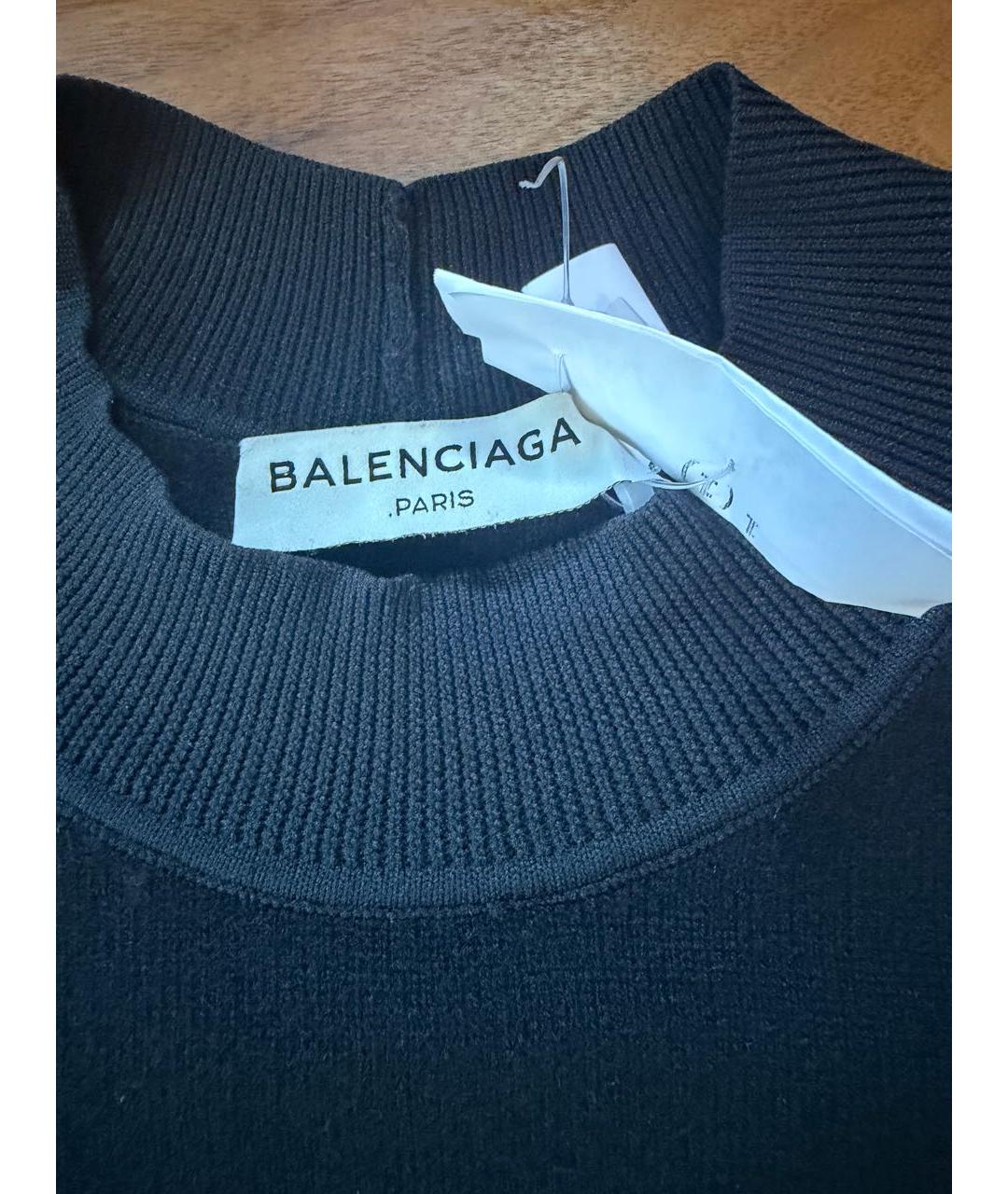 BALENCIAGA Черное кашемировое повседневное платье, фото 3