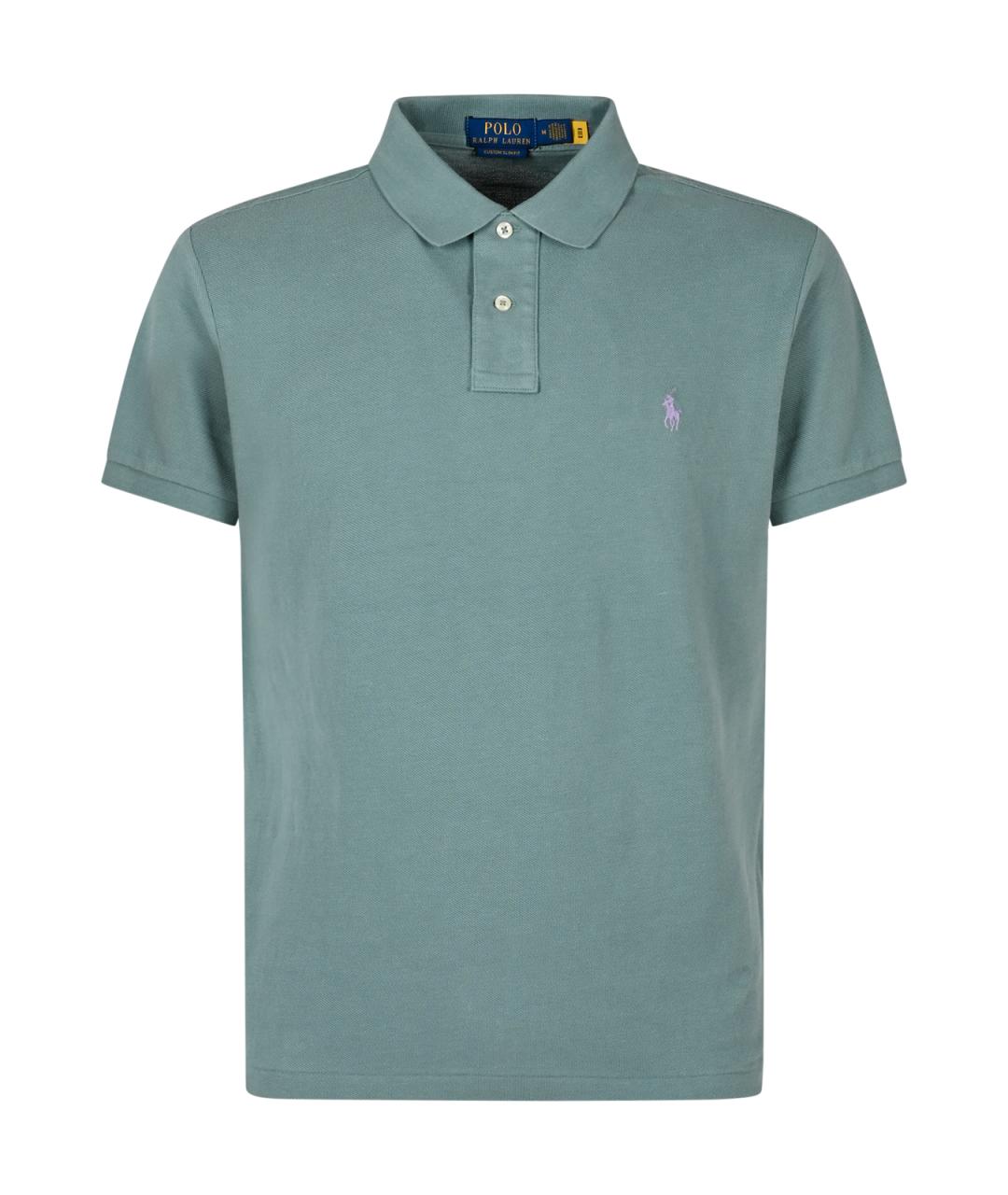 POLO RALPH LAUREN Зеленое хлопковое поло с коротким рукавом, фото 2