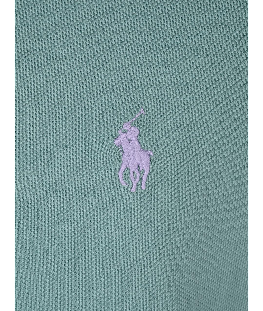 POLO RALPH LAUREN Зеленое хлопковое поло с коротким рукавом, фото 5
