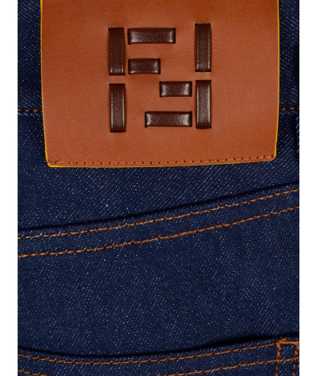 FENDI Синие хлопковые прямые джинсы, фото 3