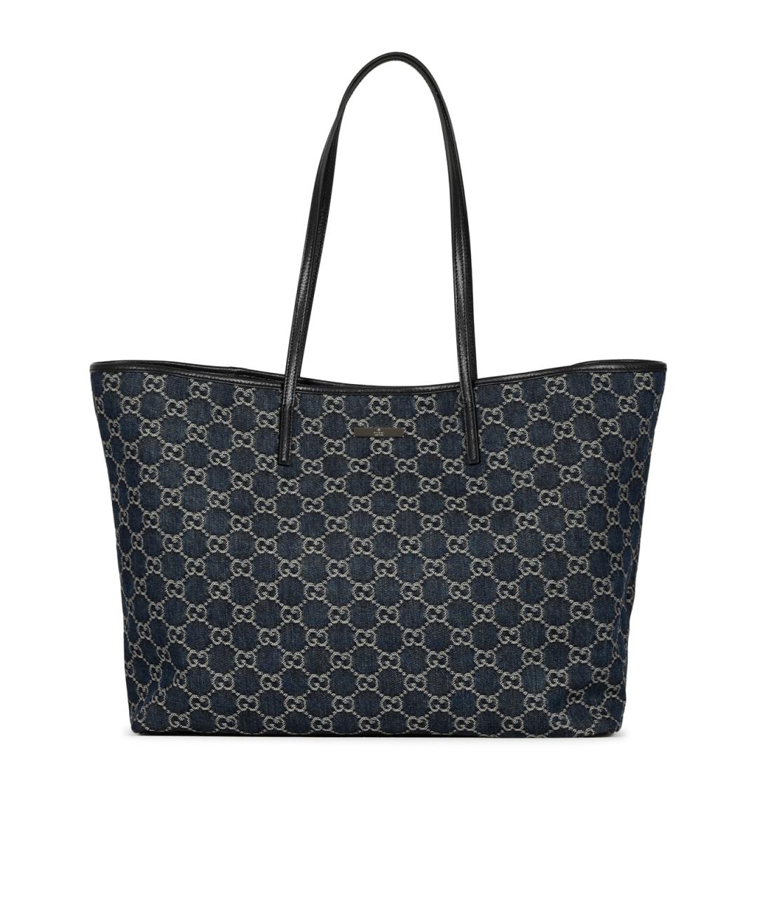 GUCCI Синяя хлопковая сумка тоут, фото 1