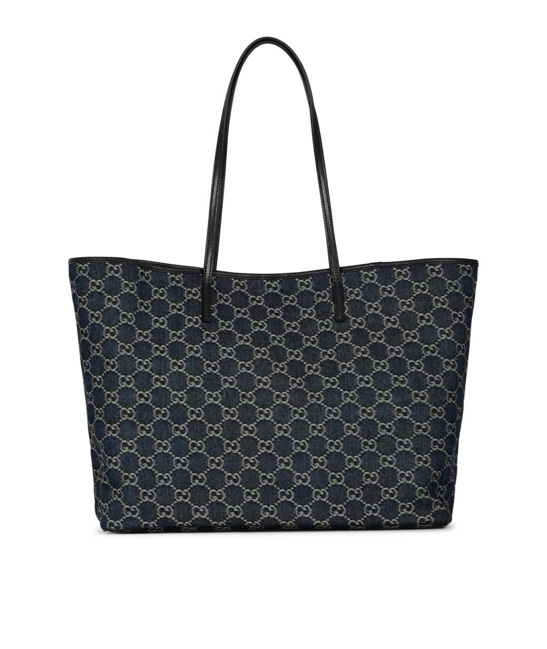 GUCCI Синяя хлопковая сумка тоут, фото 3