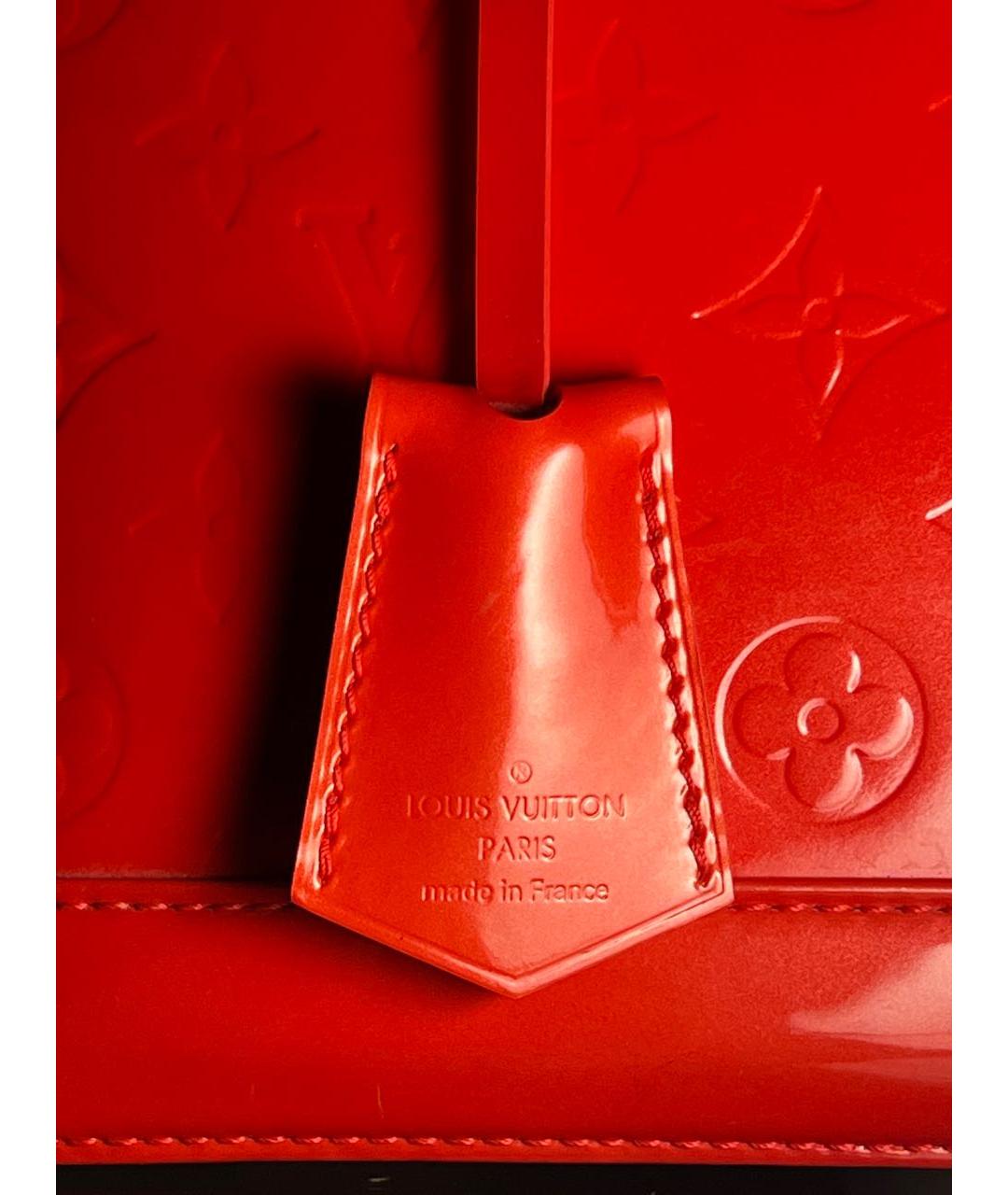LOUIS VUITTON PRE-OWNED Красная сумка с короткими ручками из лакированной кожи, фото 4
