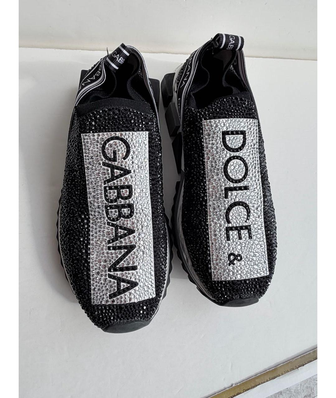DOLCE&GABBANA Черные текстильные кроссовки, фото 4