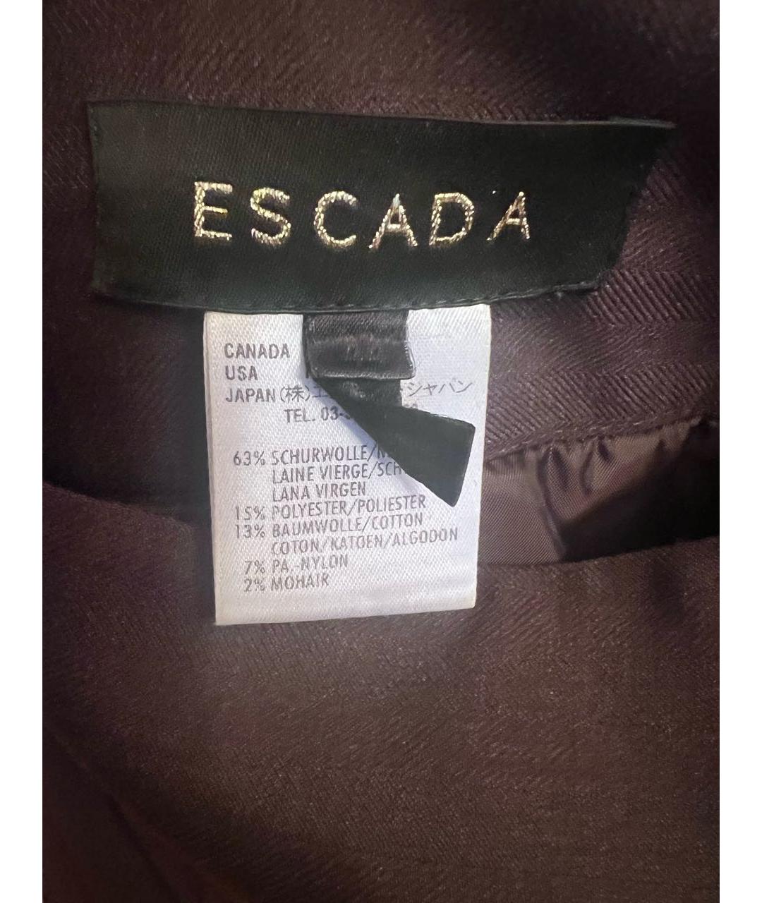ESCADA Коричневая шерстяная юбка миди, фото 3