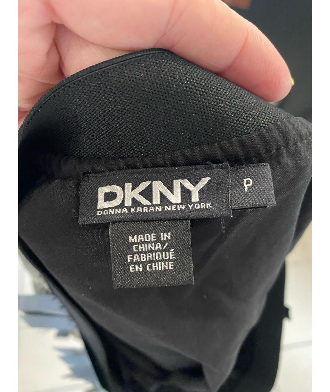 DKNY Черная полиэстеровая юбка мини, фото 3