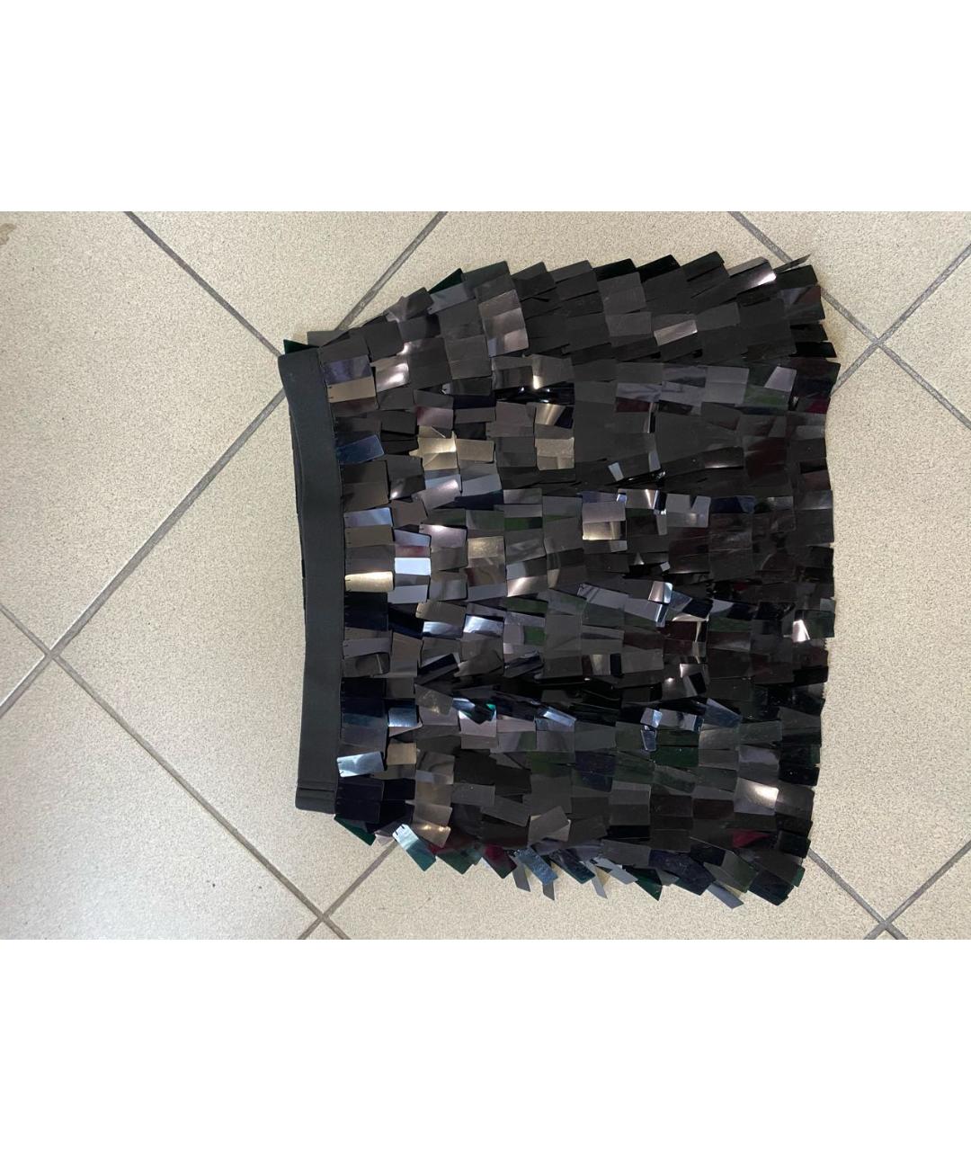 DKNY Черная полиэстеровая юбка мини, фото 5