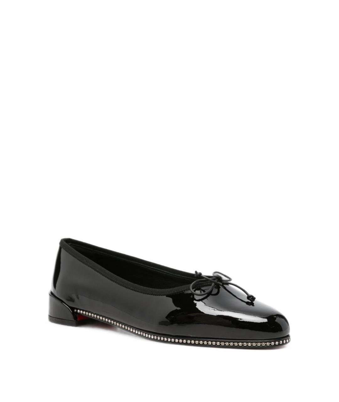 CHRISTIAN LOUBOUTIN Черные кожаные балетки, фото 2