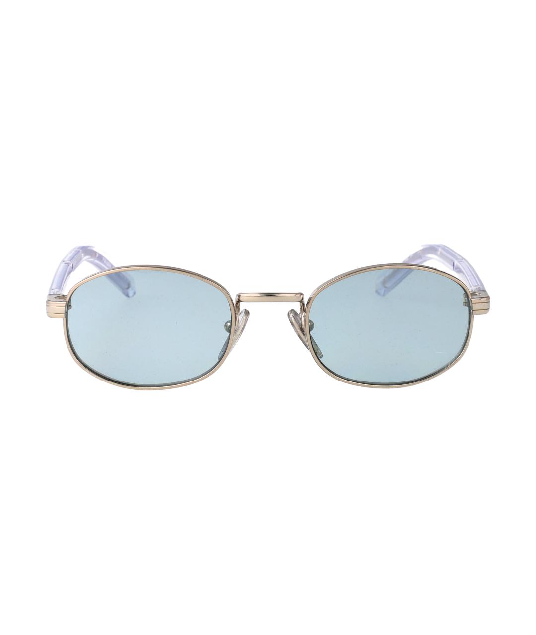 PRADA Серебряные металлические солнцезащитные очки, фото 1
