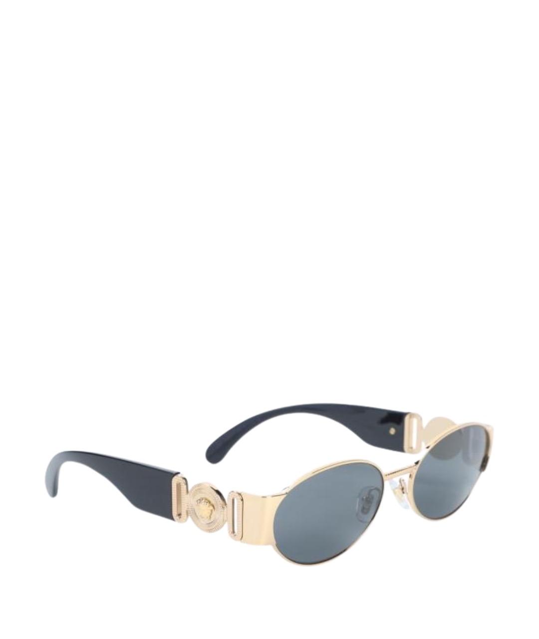 VERSACE Золотые металлические солнцезащитные очки, фото 1