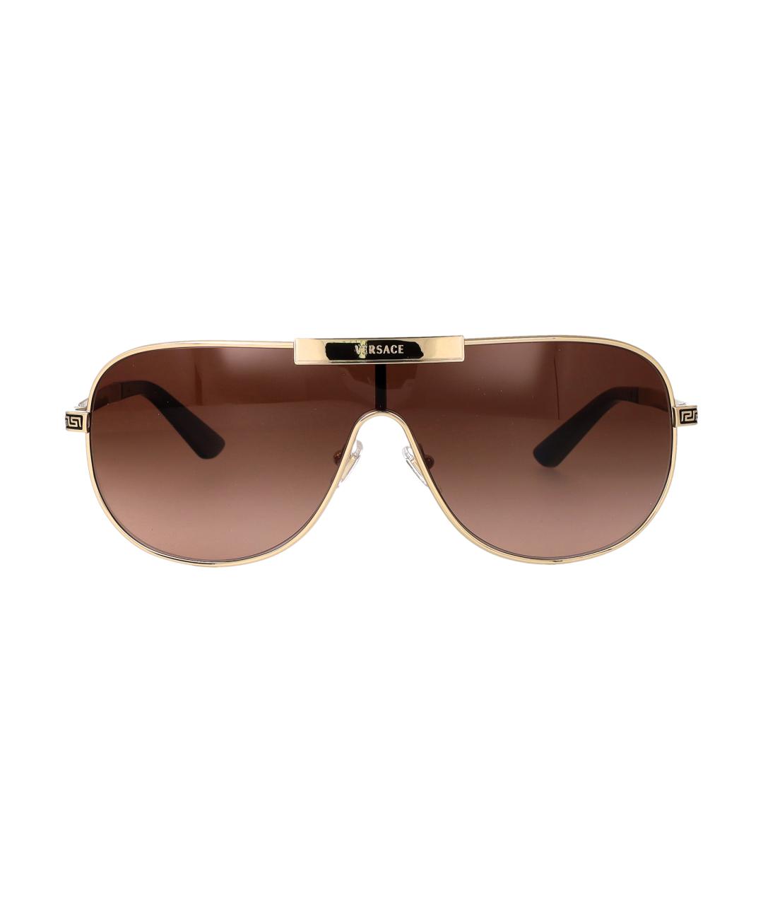 VERSACE Золотые металлические солнцезащитные очки, фото 1