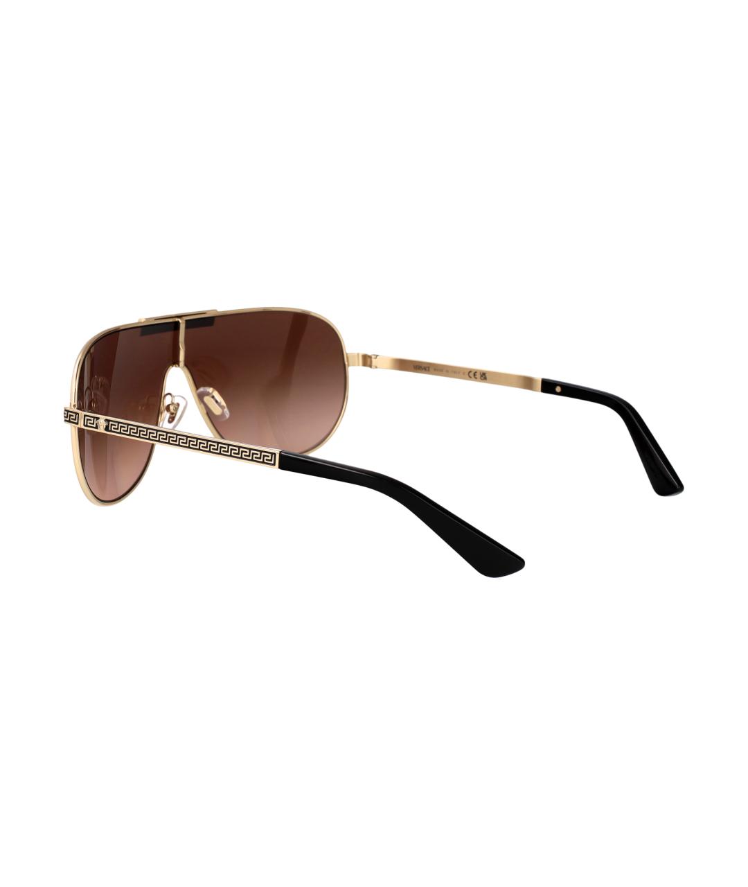 VERSACE Золотые металлические солнцезащитные очки, фото 4