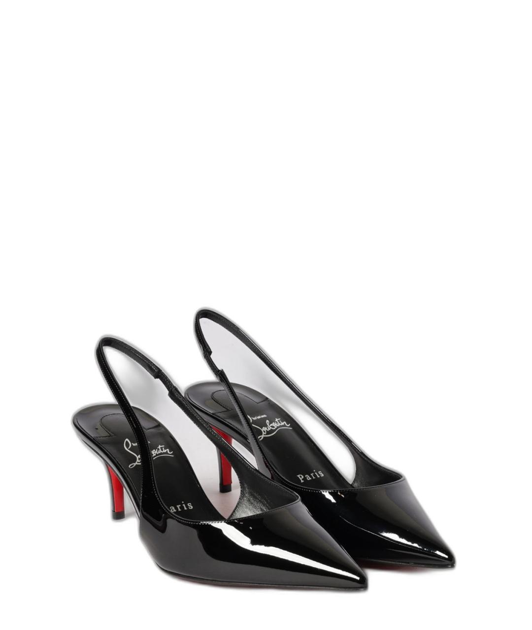 CHRISTIAN LOUBOUTIN Черные кожаные туфли, фото 2