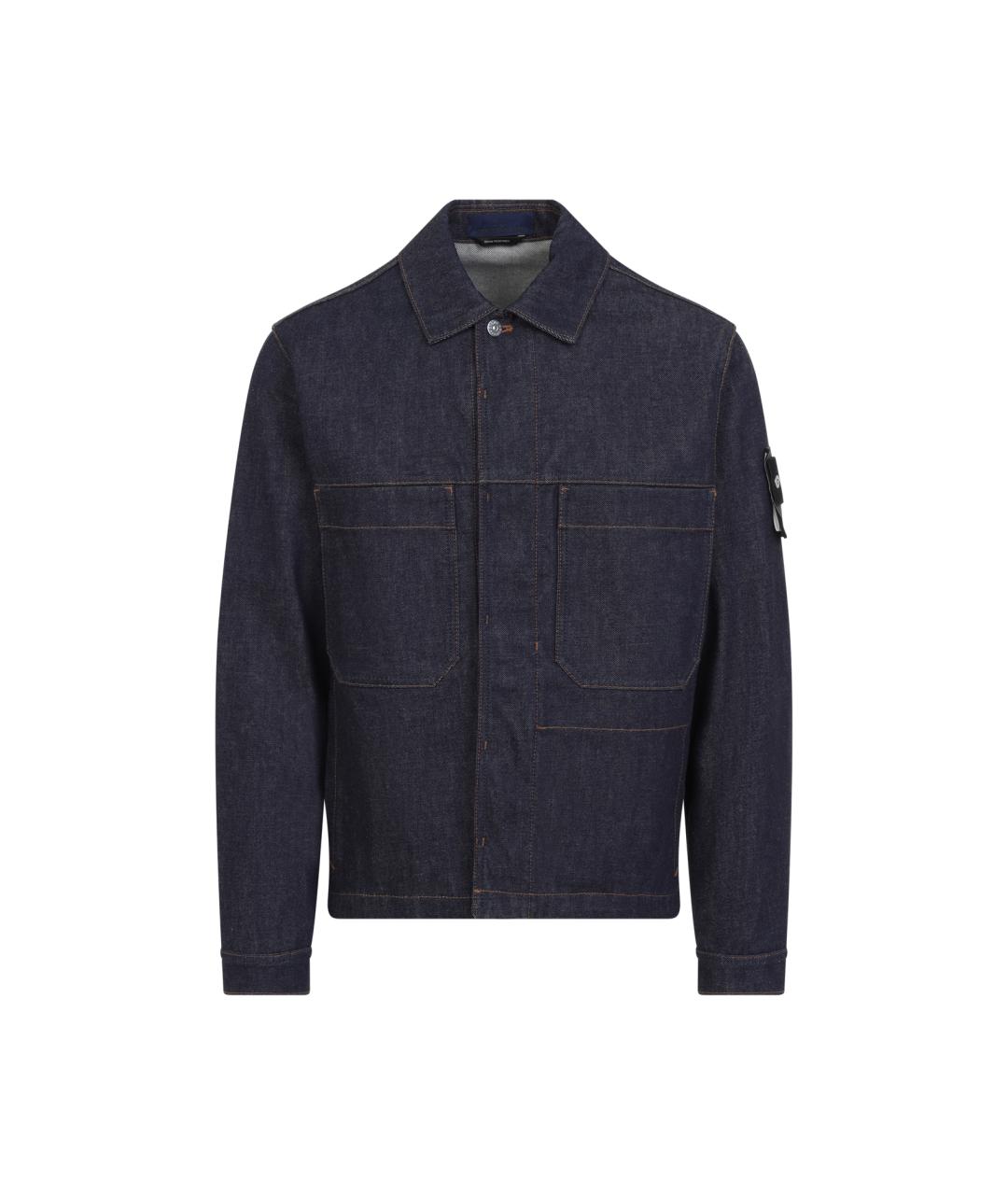 STONE ISLAND Темно-синяя хлопковая куртка, фото 1