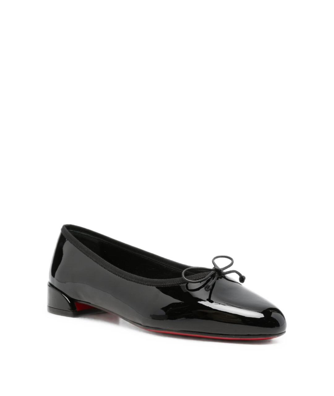 CHRISTIAN LOUBOUTIN Черные кожаные балетки, фото 3