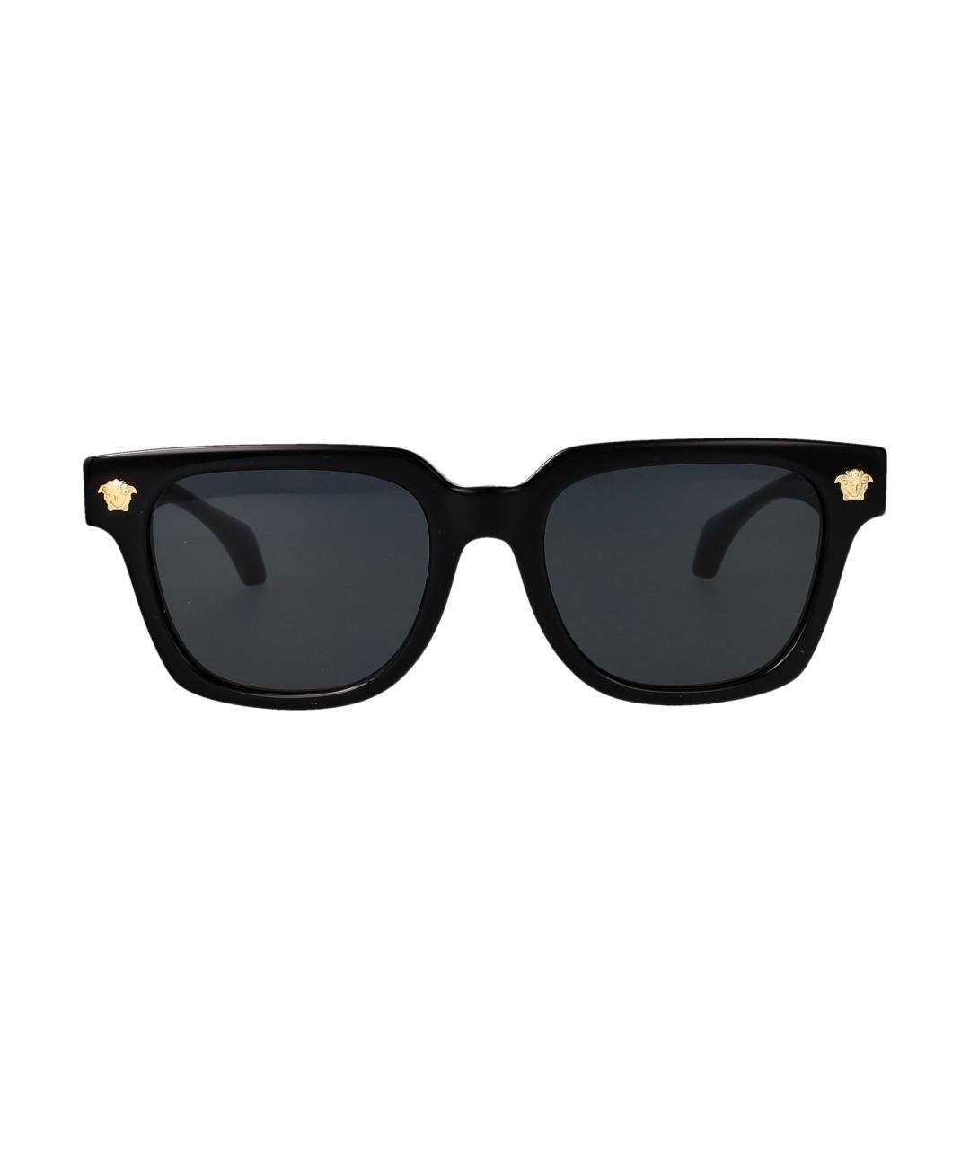 VERSACE Черные пластиковые солнцезащитные очки, фото 1